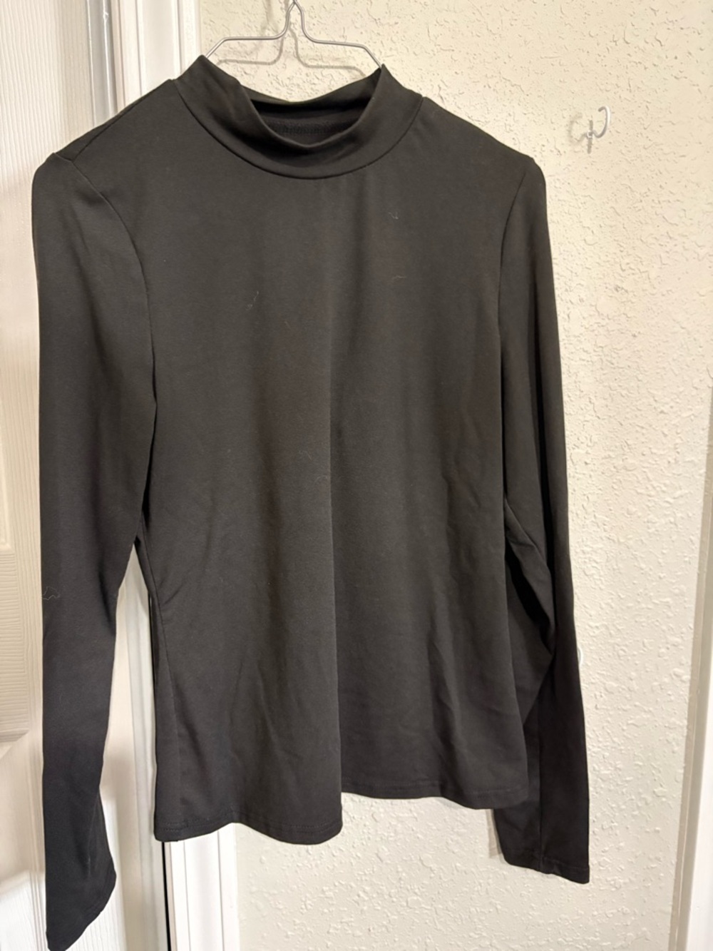 SHEIN Black Mock Neck Long Sleeve Top